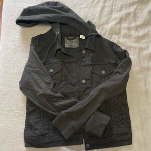 Levi’s Black Denim Jacket Hoodie Sz M
